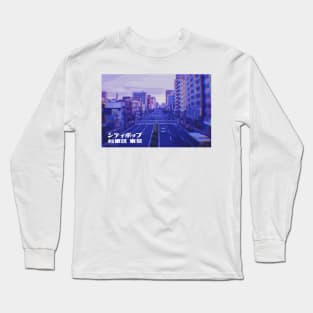 Japanese city pop art series 2 - Taito City Tokyo Japan in - retro aesthetic - Vaporwave style Long Sleeve T-Shirt